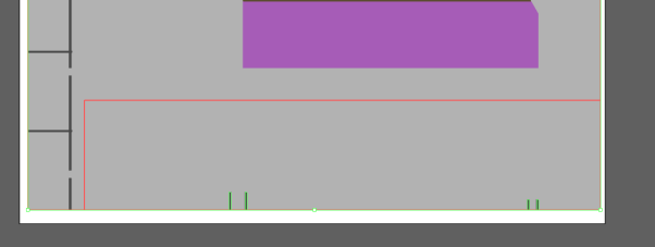 screen shot with green rectangle removed after the Divide objects below command has been used